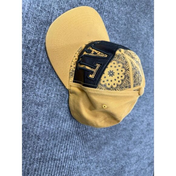 Top Level GOAT Hat Men's OS Yellow Paisley Embroidered Spell Out Black Lettering - Picture 2 of 6